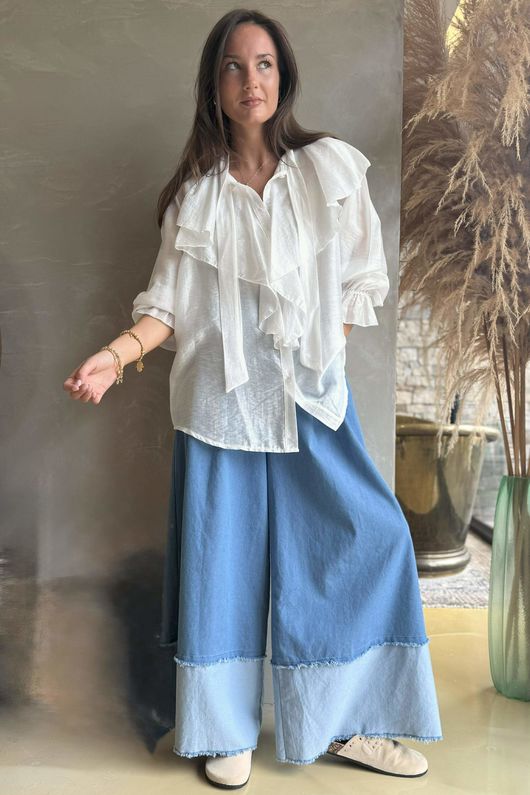 Regency Ruffle Blouse White